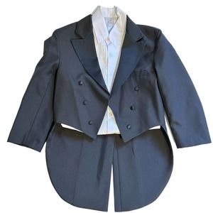 NWOT Tip Top Kids Black Tuxedo Jacket and White Shirt Youth Size 18
